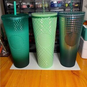 Starbucks Emerald and Mint Tumbler Trio